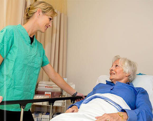 Doctor talking with patient